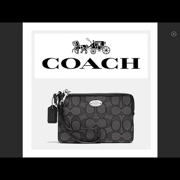 Coach Handbags - Coach Wristlet-Black Smoke